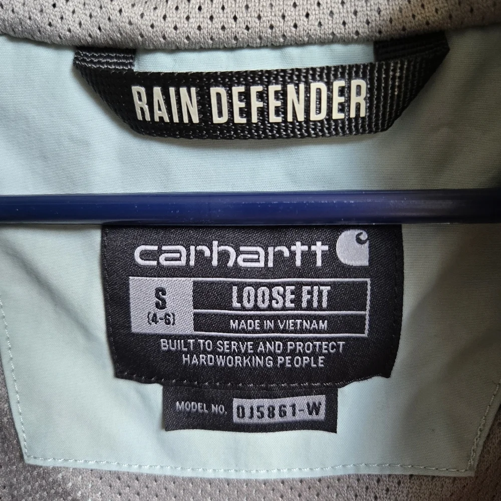 Carhartt Women's Rain Defender Loose Fit Lightweight Packable Anorak,Shaded sz S - Picture 5 of 7